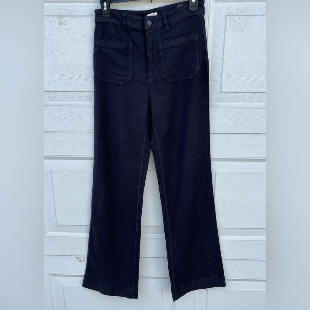 Faherty Stretch Terry Patch Pocket Pant high waist grey Women's Size 27